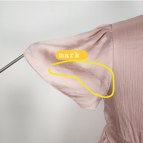 Baltic Born Dress Rose Prague Satin Maxi Deep V Neck Smocked Waist Size L - Picture 12 of 16